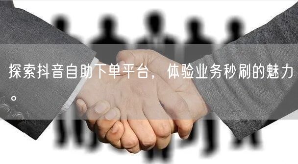 探索抖音自助下单平台，体验业务秒刷的魅力。